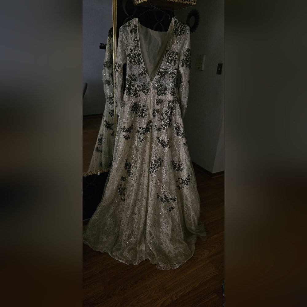Elegant Black and Silver Gown